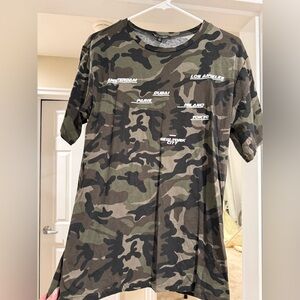 Fashion Nova Camouflage Tee with City Names